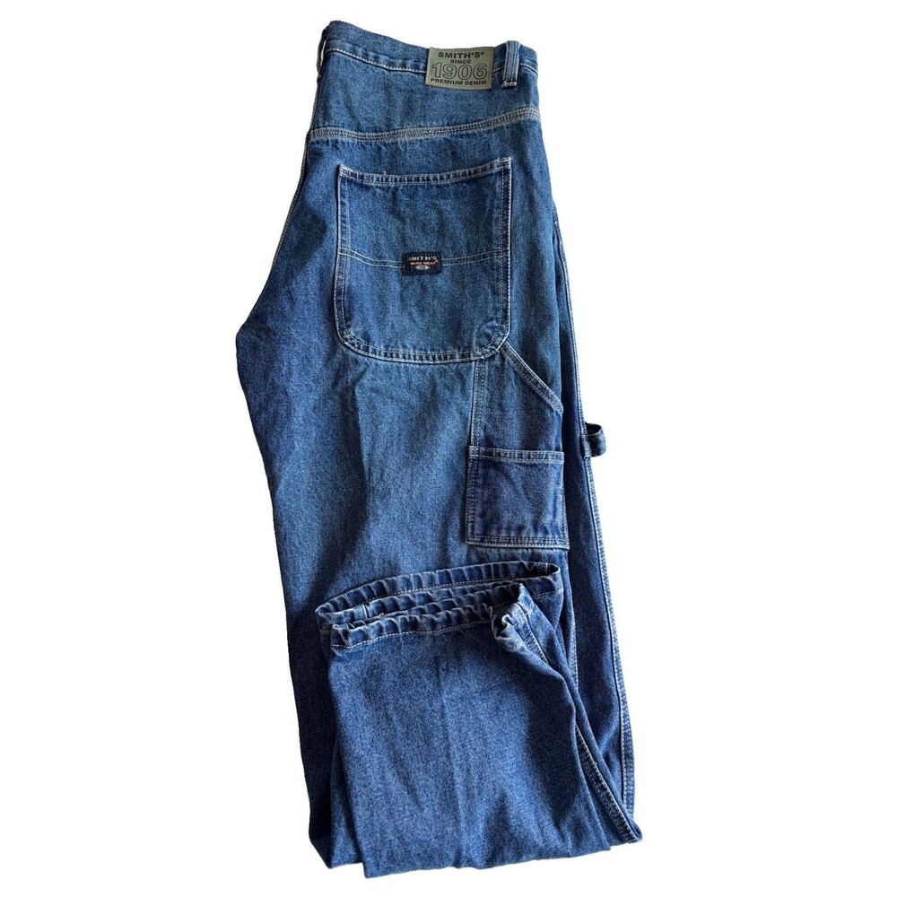 SMITH’S Carpenter 1906 Premium Denim Workwear Navy Blue Work Outdoor 38 X 32